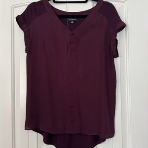 Premium V-Neck Plum Blouse